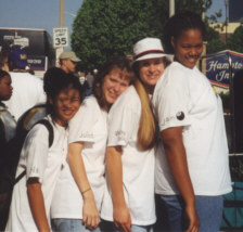 my best buds: kristine, me, shelley, and jamilla on the band trip