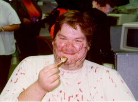 Dave eats fresh turkey leg