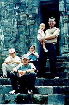 With my four young sons, at a very old site