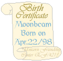 Moonbeam's Birth Certificate