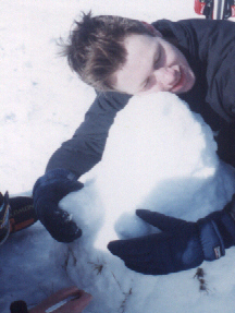 Not Drunk, But Certainly Not Sober: Nick In Practice For Sunday With A Doll Made Of Ice. Yes...Ice.