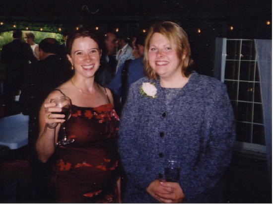 Anne and Sally at Trudy's wedding, September 2003