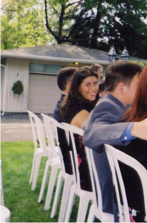 Trudy's roommate, Kim, at Trudy's wedding