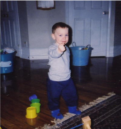 My nephew, Mathieu, almost 2 yrs old