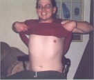 Chris showing off his new piercings