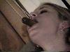 Kelly eating a pickle!
