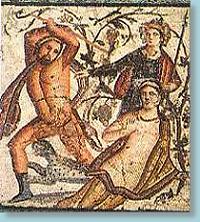 Licurgo assale Ambrosia, Mosaico