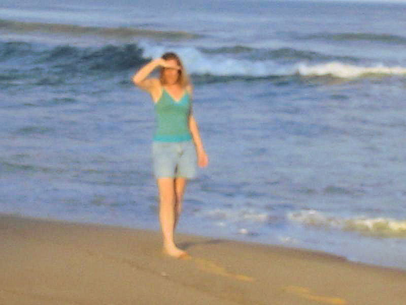 Mary at the beach.