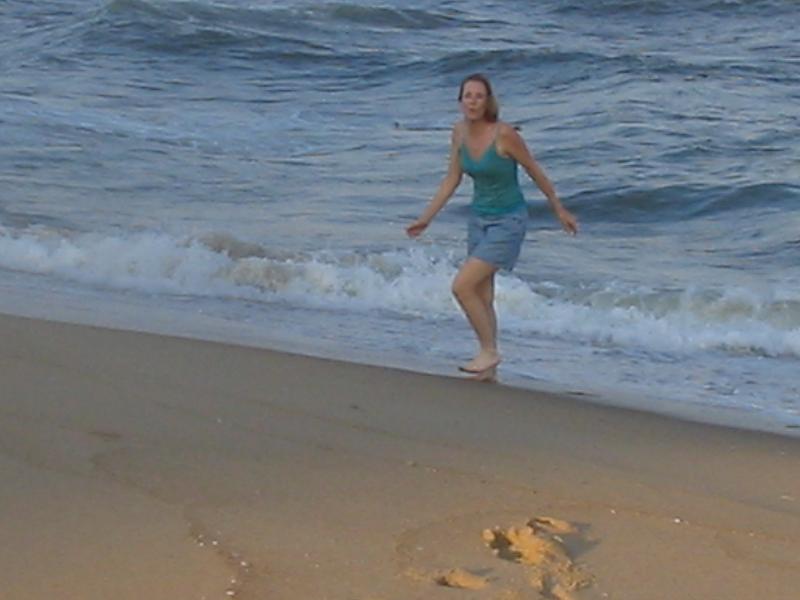 Mary at the beach.
