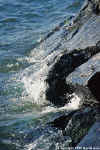 Water splashing against the rocks in Nyon