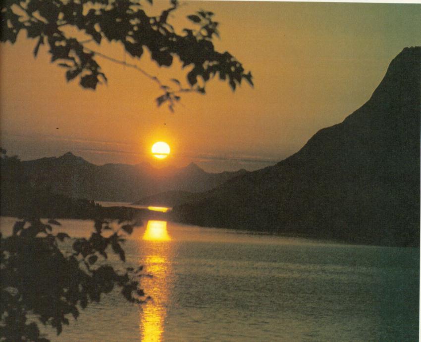 Midnight sun in the north of Norway