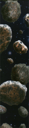 asteroids in space
