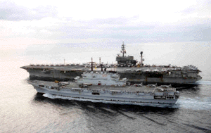 An American CVN and an Italian CVH