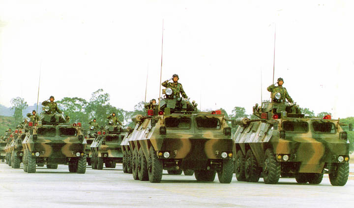 Chinese APC's parade through occupied Hanoi