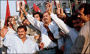 Pakistanis celebrating the announcement