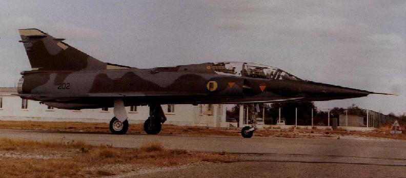 A Mirage 5 attack plane of the Gabon Air Force