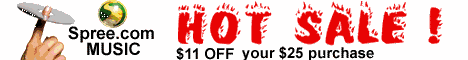 You get $11.00 off all CDs with a $25.00 order.  Spree.com