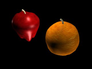 An apple and orange