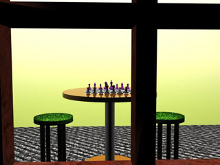 Chess table in room