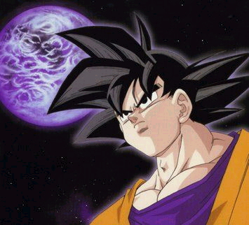 Goku doesn't look happy...I wouldn't be happy either if I was stuck in space with no air supply...