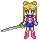 Sailormoon holding Endymion's sword