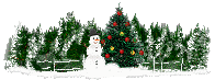 snowman in trees