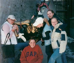 Sarah (left), Becky (GAP), Rachel (hat), Kelly (Columbia jacket), Becca (top right)