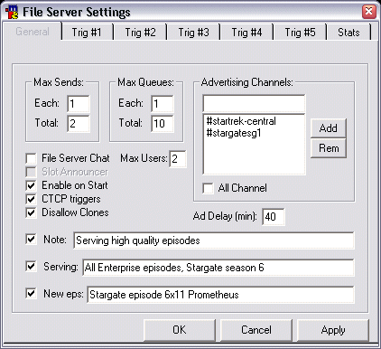 General File Server Settings