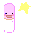 ekkk it's my kirby pill. cute no? i couldn't resist but put his warp star hovering by the pill...