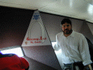Scott at the very top of the arch on the inside.