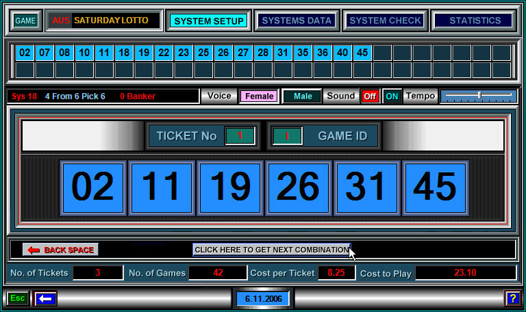 system 8 saturday lotto cost
