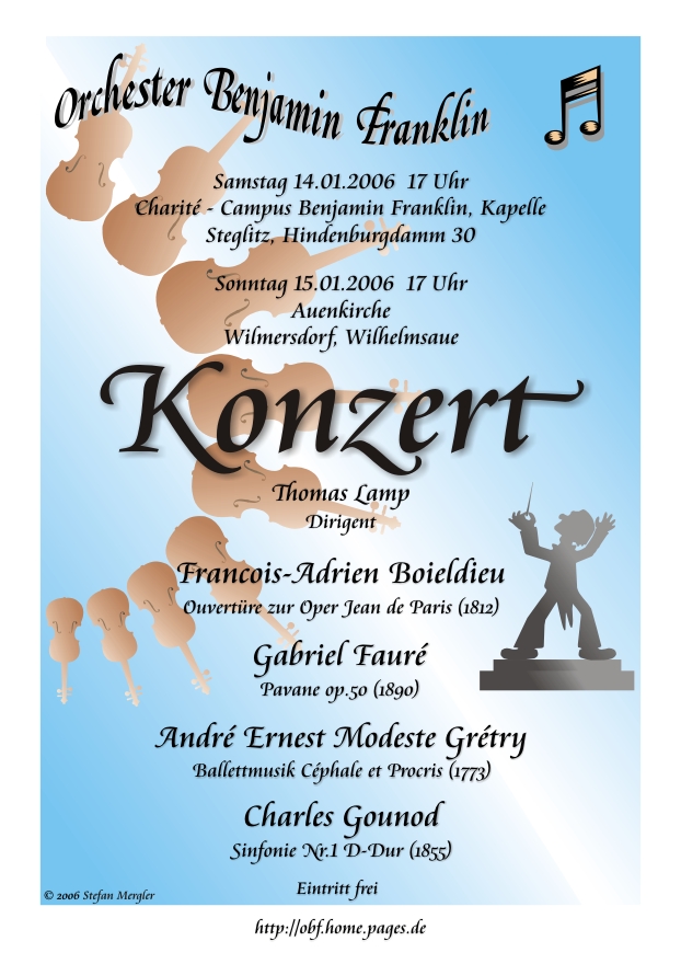 Orchesterplakat Konzert im Wintersemester 2005/2006