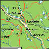 Lycksele on map, Click for enlarging