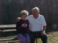 mom & Richy at the picnic table