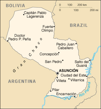 a map of paraguay