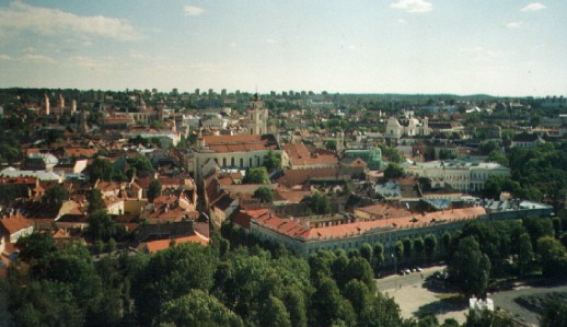 view of Vilnius from Gediminas Tower