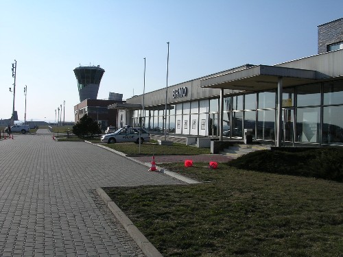 Brno's bustling airport.
