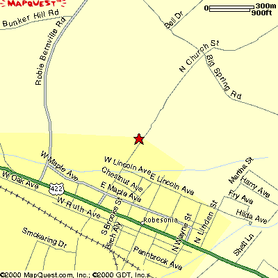 MapQuest Map off 422 in Robesonia, Pa.