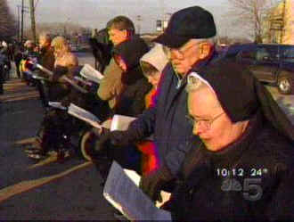 Prayers at Hospital -- from NBC news at 10:00pm