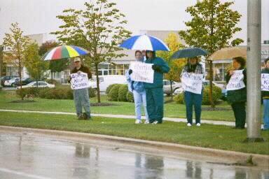 One of our heros braving the rain, wind and cold to make a difference