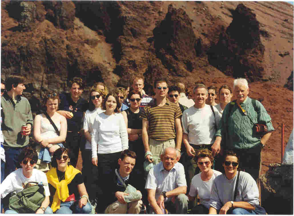 Students and teachers on Mount Vesuvius