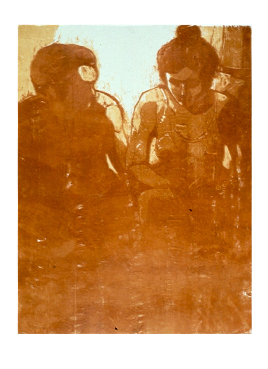 Another reduction woodblock print. A wax/ink mix was used to get this transluscent effect of light.