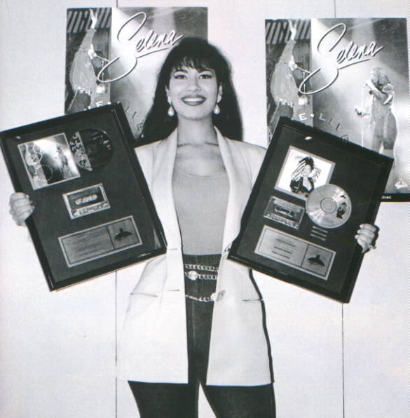 Selena Holding Two Gold Records