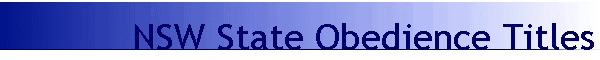 NSW State Obedience Titles