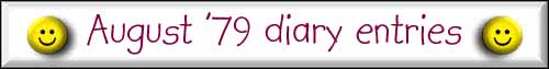 August '79 diary entries