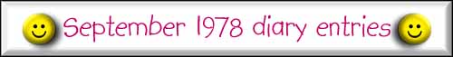 September 1978 diary entries