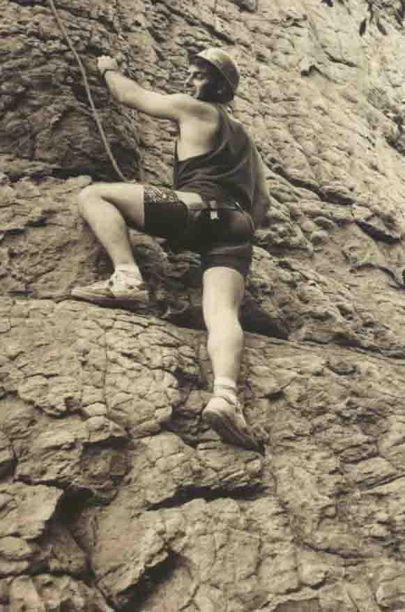 Sandstone rock climbing