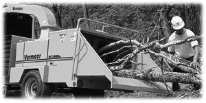 the Vermeer BC1800 wood chipper