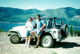 pose in the mountains