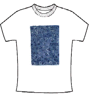 A custom hand painted T shirt representing the Name Series.